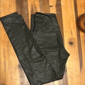Green Faux Leather Aerie Leggings